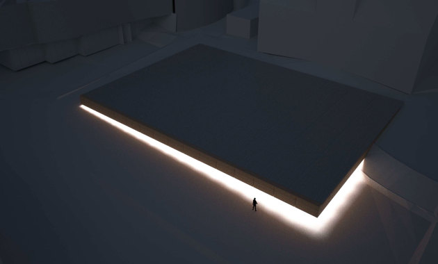 Lillehammer kunstmuseum, utvidelse under bakken. Fra Snøhettas mulighetsstudie.