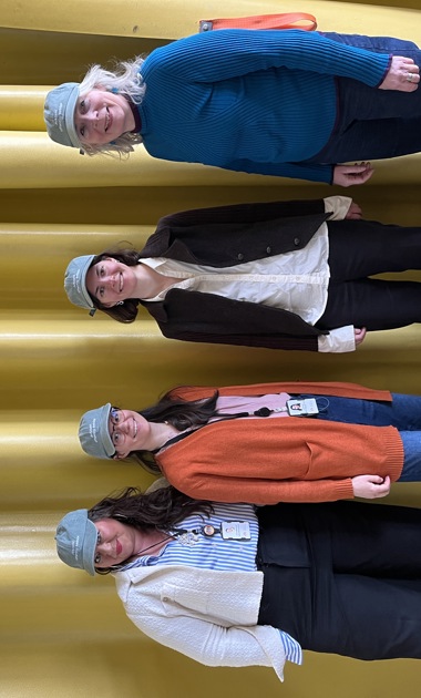 Arkitekter som framsnakker offentlig sektor (fra venstre): President Tina Larsen (fra venstre), Solveig Mathiesen fra Bergen kommune, Amira Matland fra Husbanken og Suzana Soto fra Bergen kommune. Foto: Arkitektforbundet