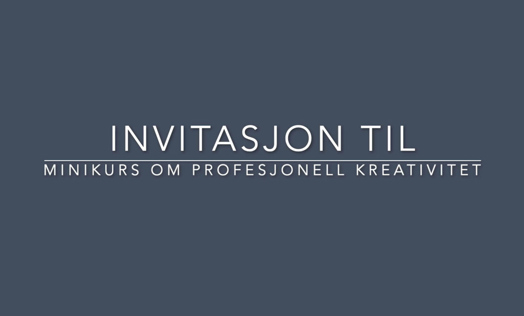 Stillbilde fra videoteaser om profesjonell kreativitet