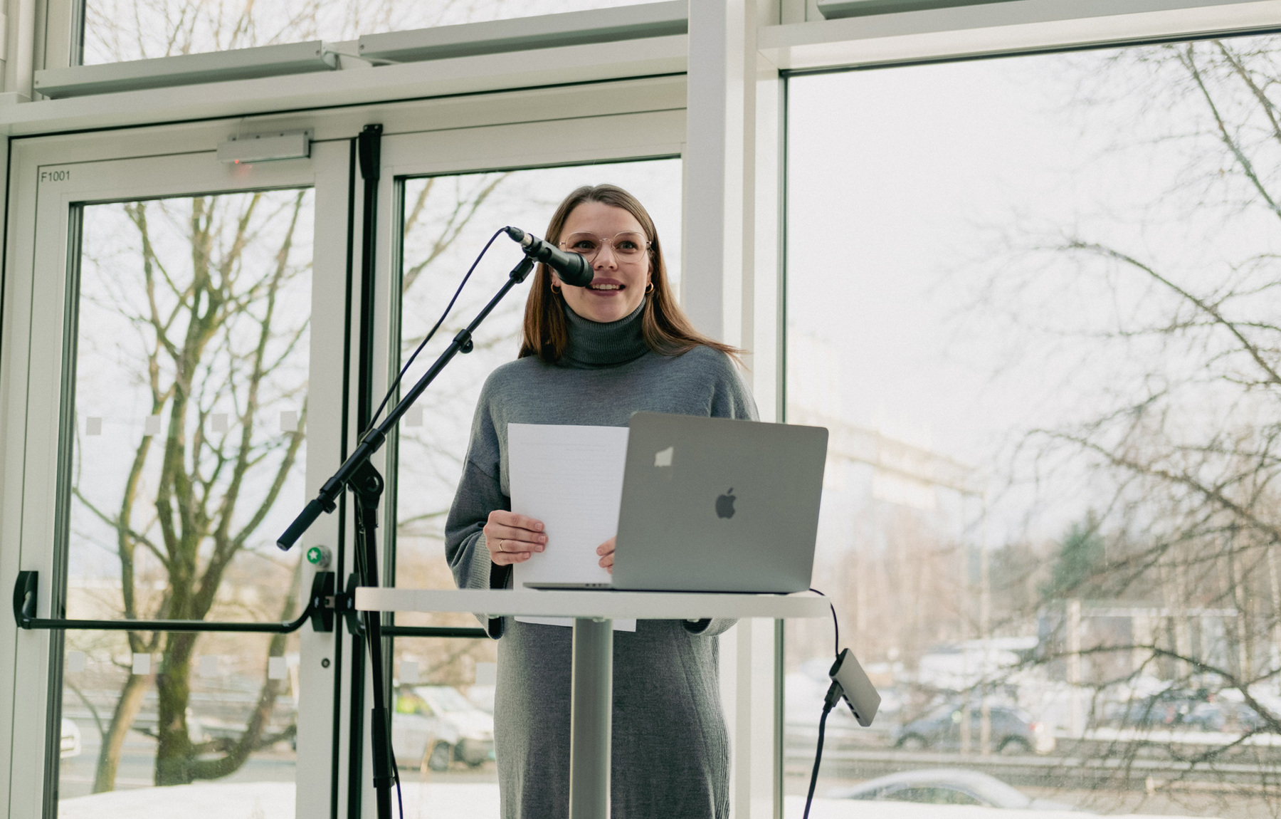 Programmeringsarkitekt Margrete Fauskanger Lindseth i Bærum kommune under offentliggjøringen av konkurranseresultatet. Foto: Mads Kristiansen / Asplan Viak