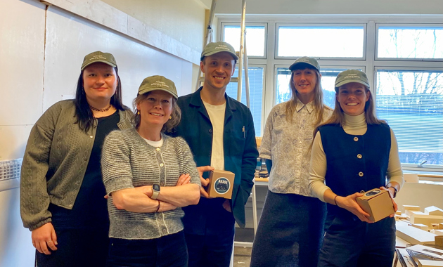 Offentlig ansatte arkitekter som bidro på seminaret: (f.v.) Jasmin Groham og Merete Wist, Trondheim kommune, Are Ringheim, Trøndelag fylkeskommune, Rannveig Hägg Berge, Arkitektforbundet og Pernille Landrø, Gol kommune. Foto: Arkitektforbundet