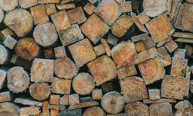 frosne snittflater stablet plank