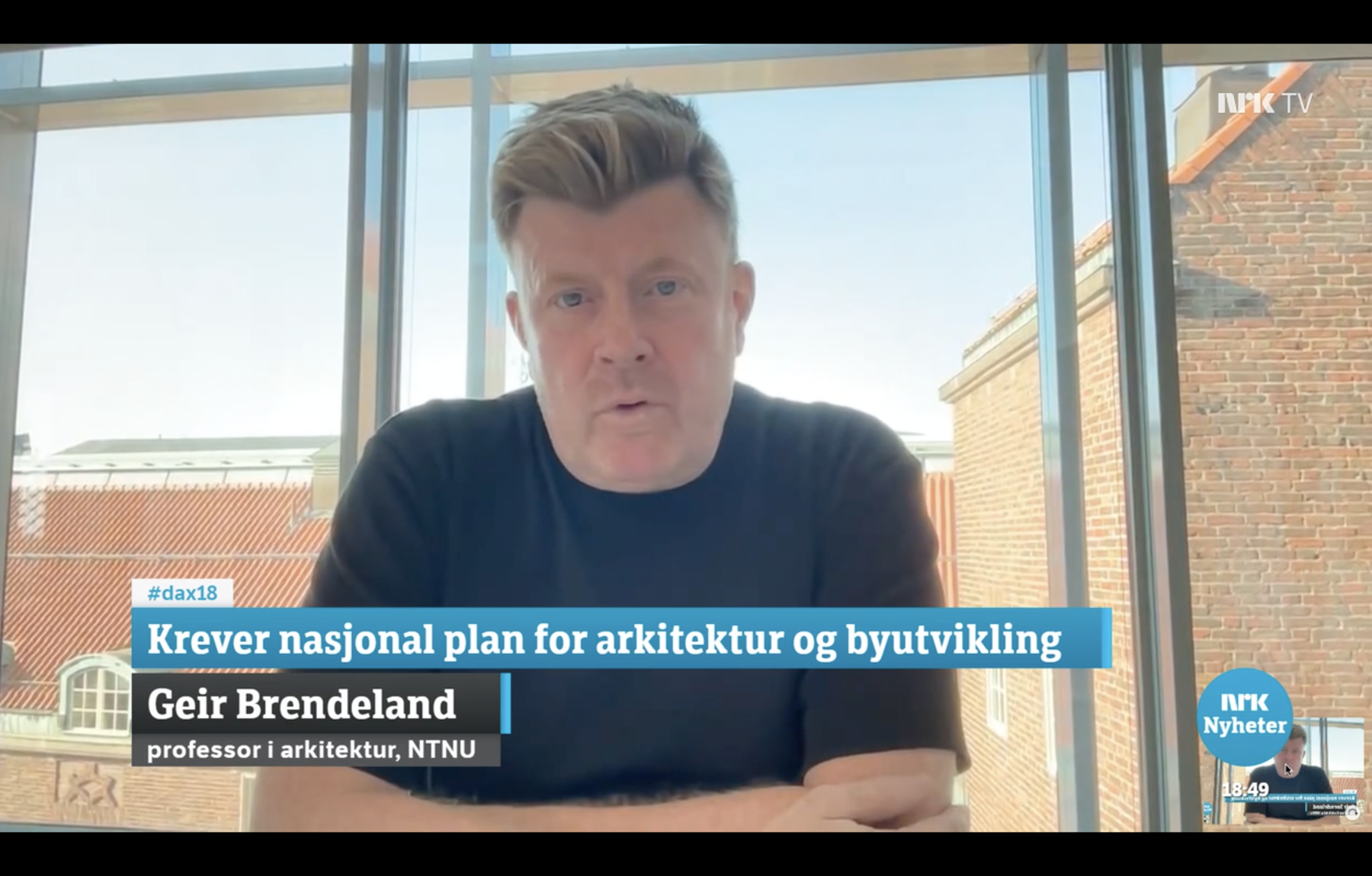 Professor Geir Brendeland ved NTNU i Dagsnytt 18