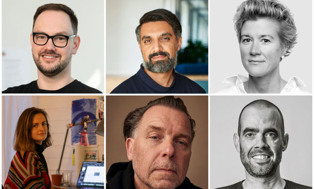 Fra øverst til venstre: Øystein Rø, Amir Hassanbeygi, Kaia Hellstrøm Krüger, Armelle Breuil (fra nederst til venstre), Julian Lynghjem og Nuno Almeid