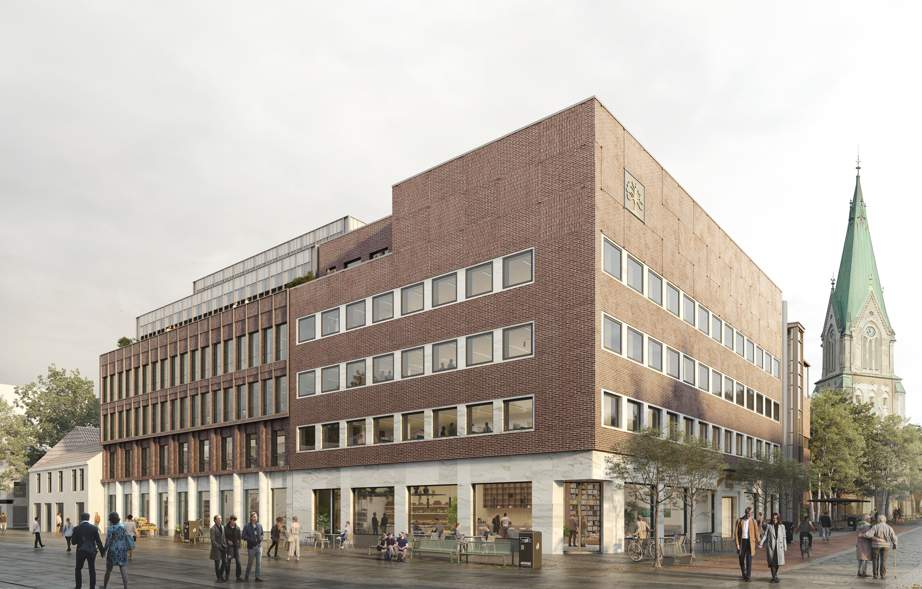 Sparebanken Norges nye hovedkvarter. Illustrasjon: Reiulf Ramstad Arkitekter 