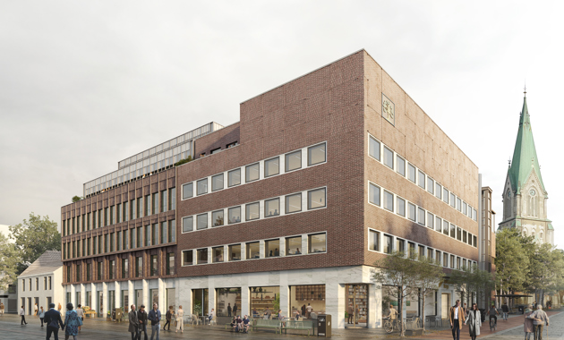 Sparebanken Norges nye hovedkvarter. Illustrasjon: Reiulf Ramstad Arkitekter 