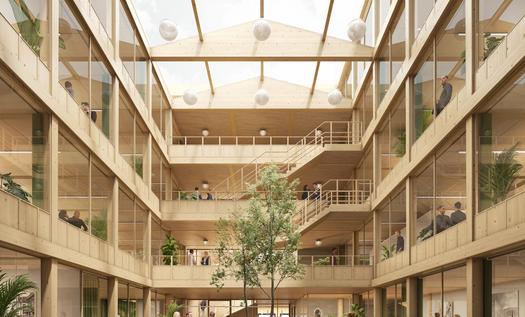 Sparebanken Norges nye hovedkvarter. Illustrasjon: Reiulf Ramstad Arkitekter 