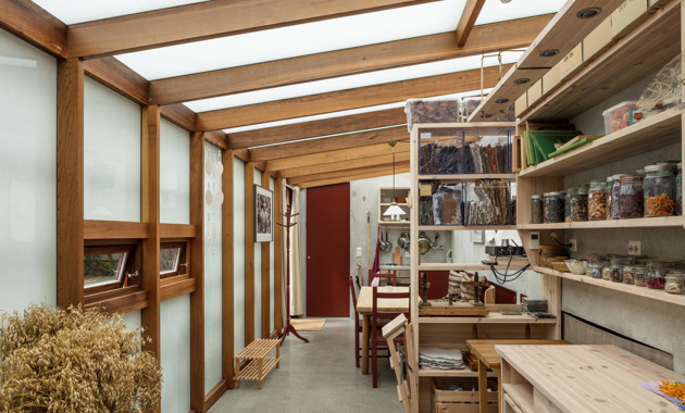 Verksted Mariahuset, tegnet av Bodil Reinhardsen. Vinner av OAFs Arkitekturpris 2021. Foto: Jonas Adolfsen