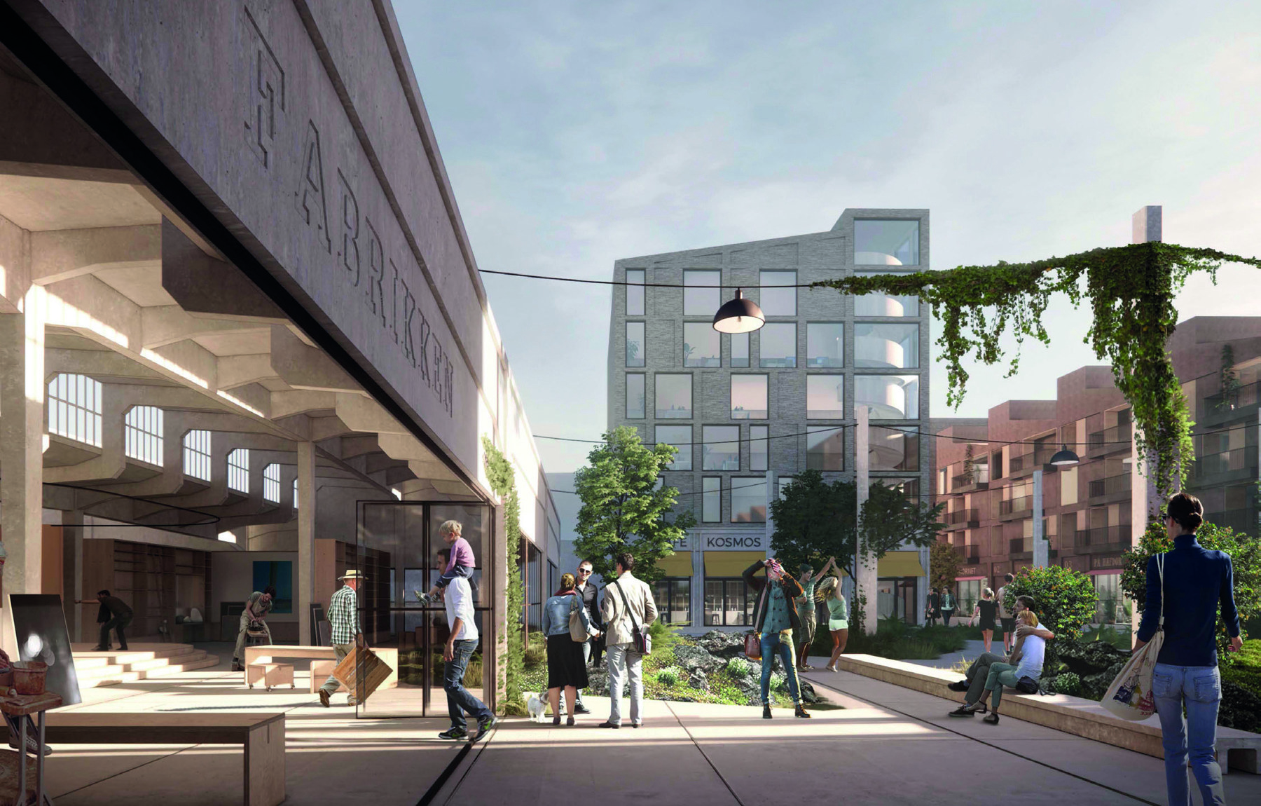 Illustrasjon: «Nypappen» Dyrvik Arkitekter AS, JAJA Architects ApS, Dronninga landskap AS - Petersontomten, Sarpsborg